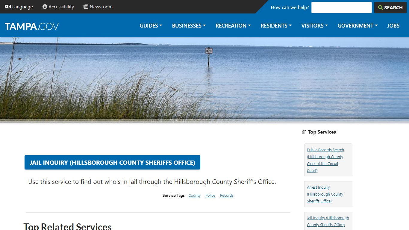 Jail Inquiry (Hillsborough County Sheriffs Office) | City of Tampa